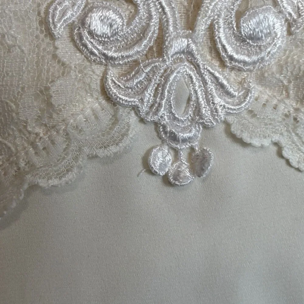 Jessica McClintok Vintage Christening Lace Embroidered Baptism Dress Size 6